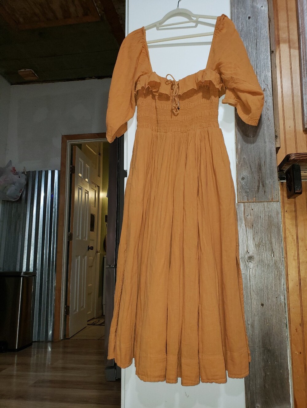 Free People Oasis Long Boho Honey Topaz Large Dress Milkmaid/cottagecore - Picture 6 of 6
